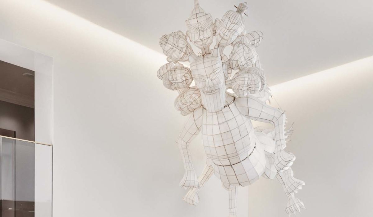 Ai WeiWei's art piece in Hotel St. George's entrance